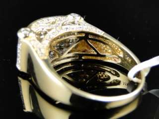   14K YELLOW GOLD PRINCESS CUT DIAMOND XL PINKY WEDDING BAND RING 2.5 CT