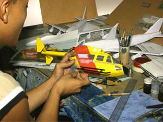 Carving, Puttying items in Wooden Model Airplane Model Production 