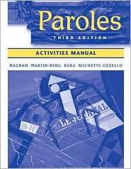 Paroles, Combined Workbook/Lab Manual/Video Manual, (0471482579 