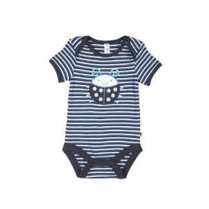   Green Kids Josh Short Sleeve Bodysuit   Blue Stripe   3 6 Months Baby