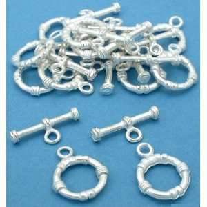 Bali Toggle Clasps Silver Plated 6Part 14.5mm Approx 12  