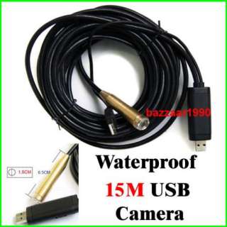 15M Waterproof USB Snake Camera Inspection Endoscope  