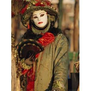  Person Wearing Masked Carnival Costume, Venice Carnival 