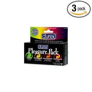  Durex Pleasure Pack Lubricated Condoms, 12 Count Boxes 