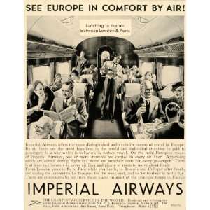   Ad Imperial Airways Airline Flight London Paris   Original Print Ad
