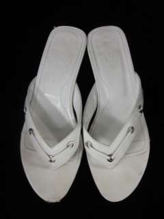 you are bidding on a pair of tod s white leather thong strap slides 