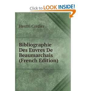   Des Euvres De Beaumarchais (French Edition) Hentri Cordier Books