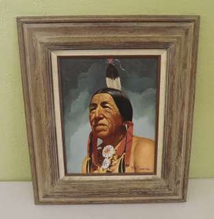 Original Thomas Domiani Native American Oil Painting  
