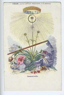 sg Grandville Fairy FLOWER Art Nouveau 1900s postcard  