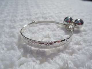 description silver bangle bracelet for yor reborn or gift for baby 