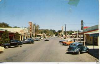 1940s CARS BOULDER CITY NEVADA STREET SCENE POSTCARD  