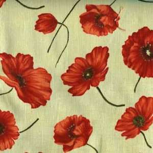  EQ8497 9 Poppies by Exclusively Quilters Fabrics, Cream 