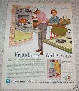 1960 Frigidaire kitchen Wall Ovens man chef   1 PAGE AD  