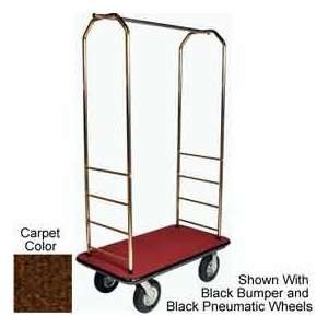  Easy Mover Bellman Cart Brass, Brown Carpet, Gray Bumper 