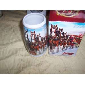  Budweiser 2008 Clydesdale 75th holiday beer stein mug 