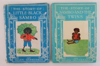 TWO LITTLE BLACK SAMBO BOOKS HELEN BANNERMAN 1968 & 1975  