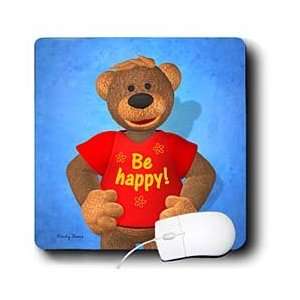  BK Dinky Bears Cartoon Mottos   Be happy   Mouse Pads 