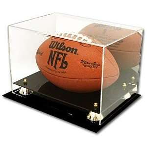  Football Display Case Holder   Deluxe Acrylic With Gold 