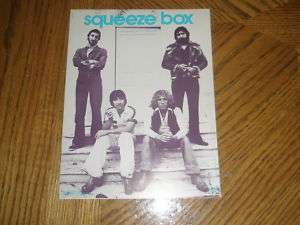 THE WHO / SQUEEZE BOX ~ 1975 SHEET MUSIC ~ MINT COND.  