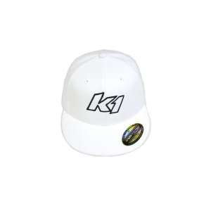  K1 Race Gear 96024451 White Large/X Large Flat Bill Hat 