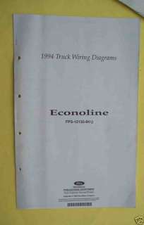 1994 Ford truck wiring diagram Econoline origional  