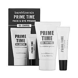   Time Face & Eye Primer Duo, Oil Control, DLX Travel Size, Beauty