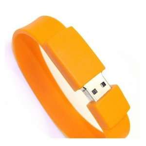  Bracelet Wristband High Speed 8GB USB Flash Drive Orange 