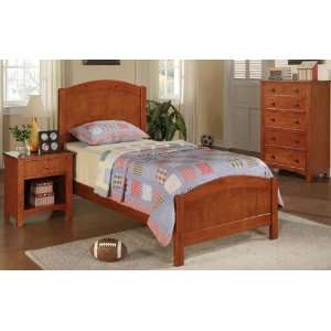 Wooden Twin Bed in Brown Finish #PD F91206