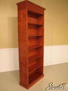 2974 Yew Wood Gorgeous English Style Tall Open Bookcase w Drape Inlay 