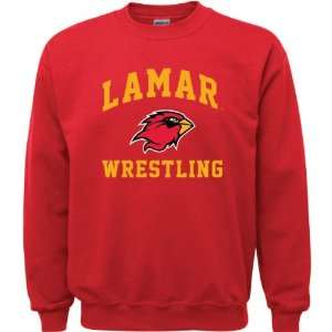  Lamar Cardinals Red Youth Wrestling Arch Crewneck 