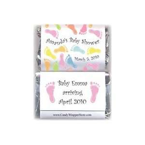 MINIBS211G   Miniature Baby Shower Girl Baby Feet Candy Bar Wrappers