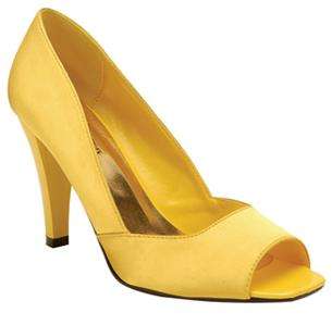 Yellow Size 8 PeepToe Satin High Heel Bridals Dress Pump Sandal Women 