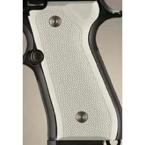  Hogue Beretta 92 Grips Checkered Aluminum Matte Clear 