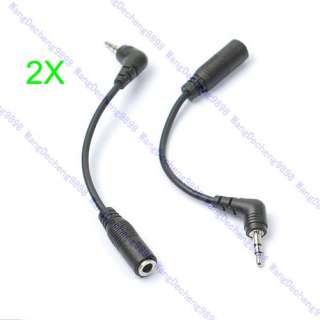 2X 2.5mm M to 3.5mm F Earphone Adapter Converter Cable  