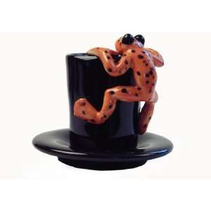  Frog Handmade Espresso Cup And Saucer (5cm x 8cm)