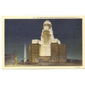  1940s Vintage Postcard City Hall and McKinley Monument by 