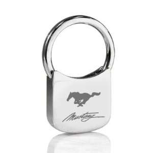    Ford Mustang Script Chrome Plated Metal Key Chain Automotive