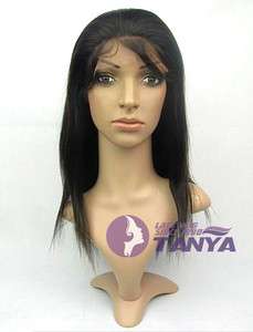   Human Hair Full Lace Wig Yaki Straight 14 1B 30 YAKY LACE WIG  