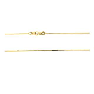 14KT YELLOW GOLD   20 0.8 MM. SQUARE SNAKE NECKLACE CHAIN  