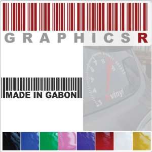   Decal Graphic   Barcode UPC Pride Patriot Made In Gabon A380   Black