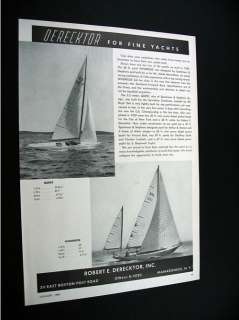 Derecktor Quest & Windrose sail boat yacht 1960 Ad  