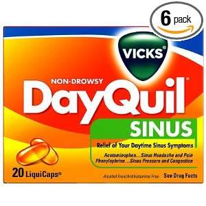  Vicks Dayquil Sinex Daytime Sinus Relief 20 LiquiCaps (6 