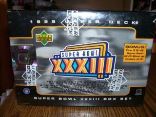 1999 UPPER DECK SUPER BOWL XXXIII BOX SET FOOTBALL SET WITH MVP BLOW 