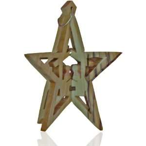  Nativity Star Olive Wood Ornament 
