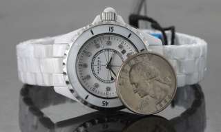 Akribos XXIV Women’s Quartz Date White Ceramic Bracelet Watch 
