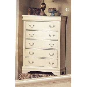   Antique White & Beige Finish Wood Chest /Dresser