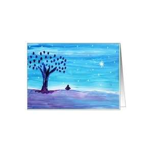  Person sitting under the night sky   Painting Card Health 