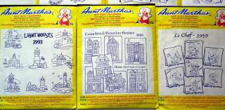 Vintage AUNT MARTHAS Hot Iron Transfers ~Lot of 27~ Embroidery Martha 