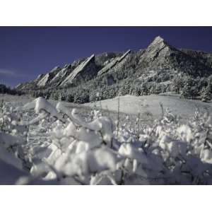  Winterscene of the Flatirons in Boulder, Colorado Premium 