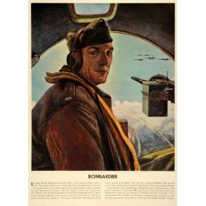  1943 Print WWII Squadron Chief Bombardier Lieutenant Garl 